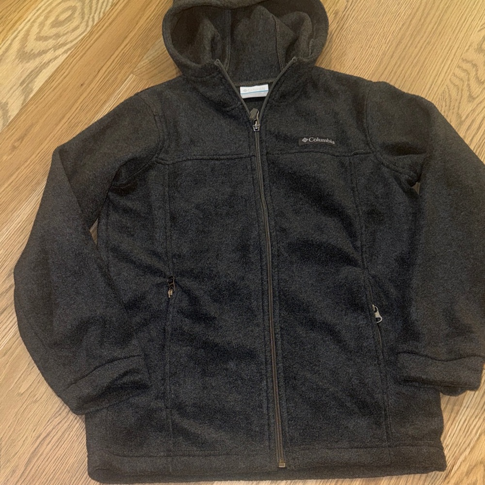 Columbia Charcoal Hooded Fleece Jacket
